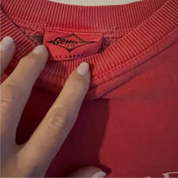 Seaside Pink Crew Neck Sweater. Vintage Style - Picture 5 of 6